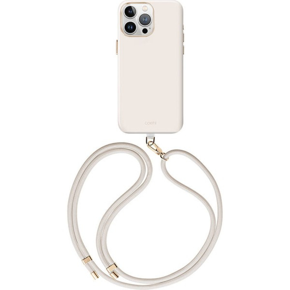 Coehl iPhone 15 Pro Max Uyumlu Kılıf Magsafe Şarj Özellikli Soft Yüzey Askı Ipli Coehl Creme Kapak Krem Cep Telefonu Kılıfı Fiyatı