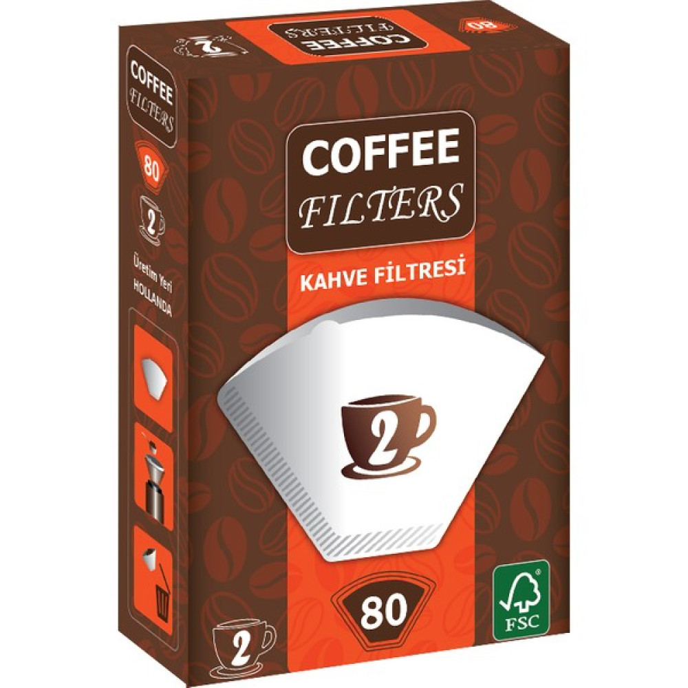 Coffee Filters Filtre Kahve Kağıdı No:2 80'li Paket - 80 Adet Diğer Fiyatı