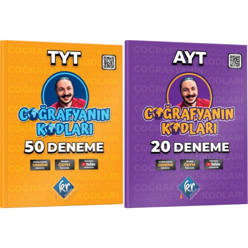 Coğrafyanın Kodları TYT-AYT Coğrafya Çözümlü 50+20 Deneme Seti Kr Akademi Yayınları Ders Sınav Kitapları Fiyatı