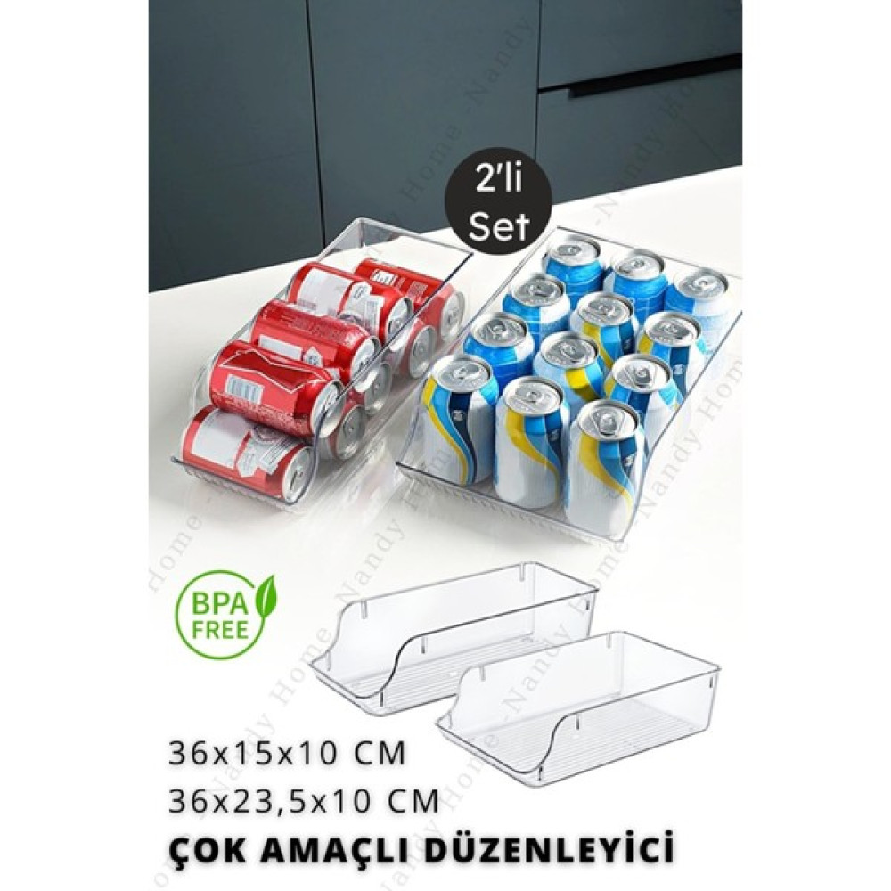 Çok Amaçlı Içecek, Buzdolabı & Dolap Içi Düzenleyici 2'li Set Küçük Boy + Büyük Boy Saklama Kapları Fiyatı