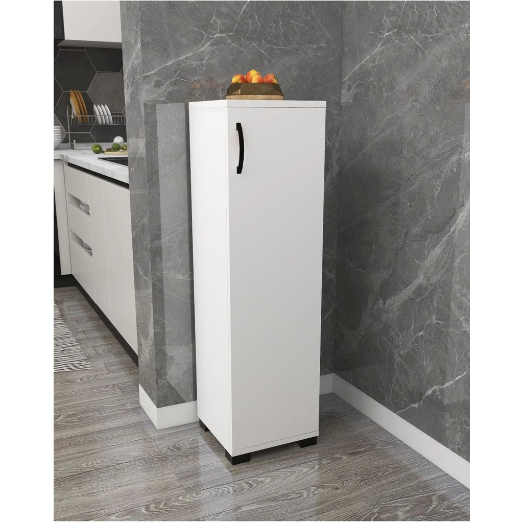 Çok Amaçlı Tek Kapaklı Mini Dolap Erzak Dolabı Banyo Dolabı - Beyaz Banyo Dolabı / Mobilyası Fiyatı