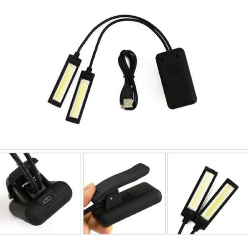Çok Fonksiyonlu Masa Lambası Kıskaçlı 2 Başlı 3 Fonksiyon USB ve Pilli Lamba Kafa Feneri Fiyatı