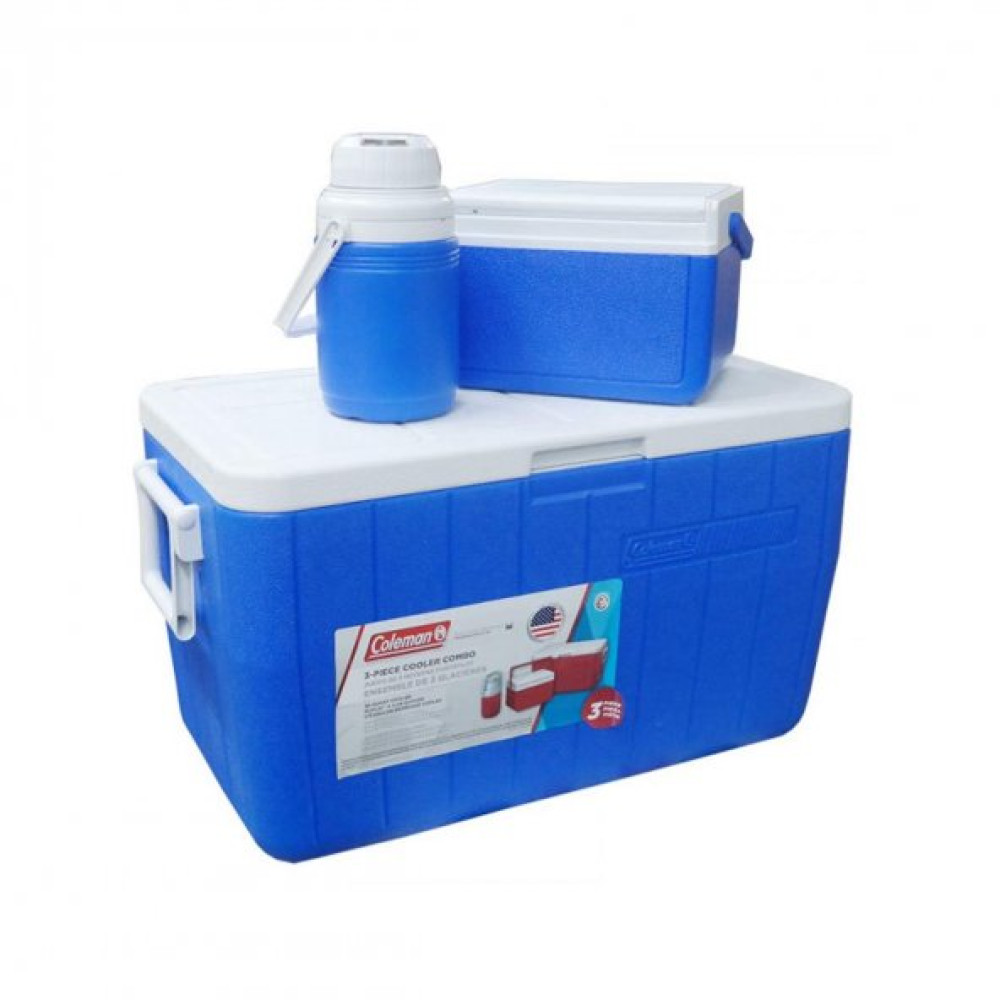 Coleman 3-Piece Cooler Combo 48 Qt 45.4 Lt Bl Combo 5 Qt 3 Gal. C002 Buzluk Set Buzluk , Soğutucu Fiyatı