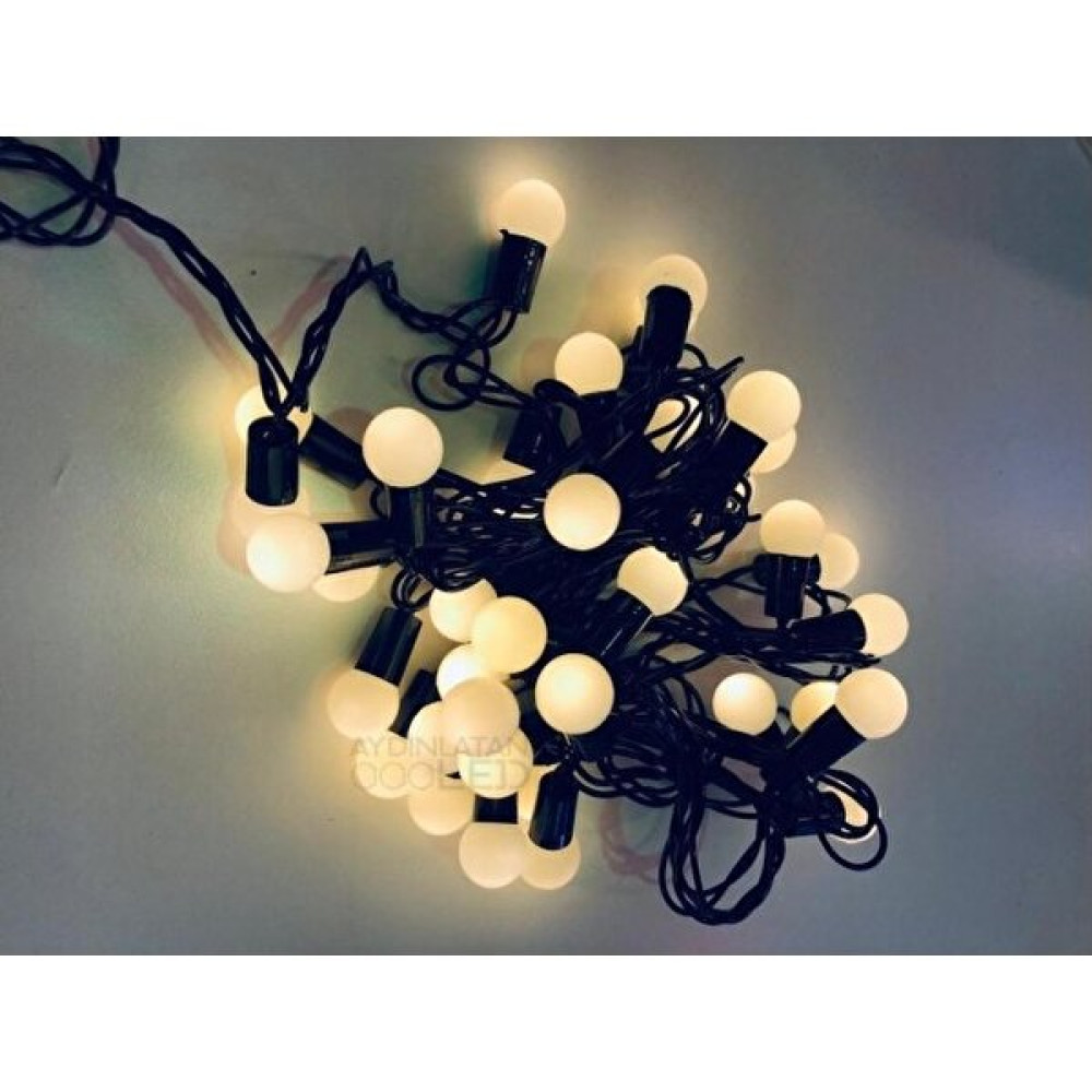 Colezium CLZ192 5 Metre 28 LED Fişli Sarı Işık Mini Top LED Siyah Kablo Led Aydınlatmalar Fiyatı