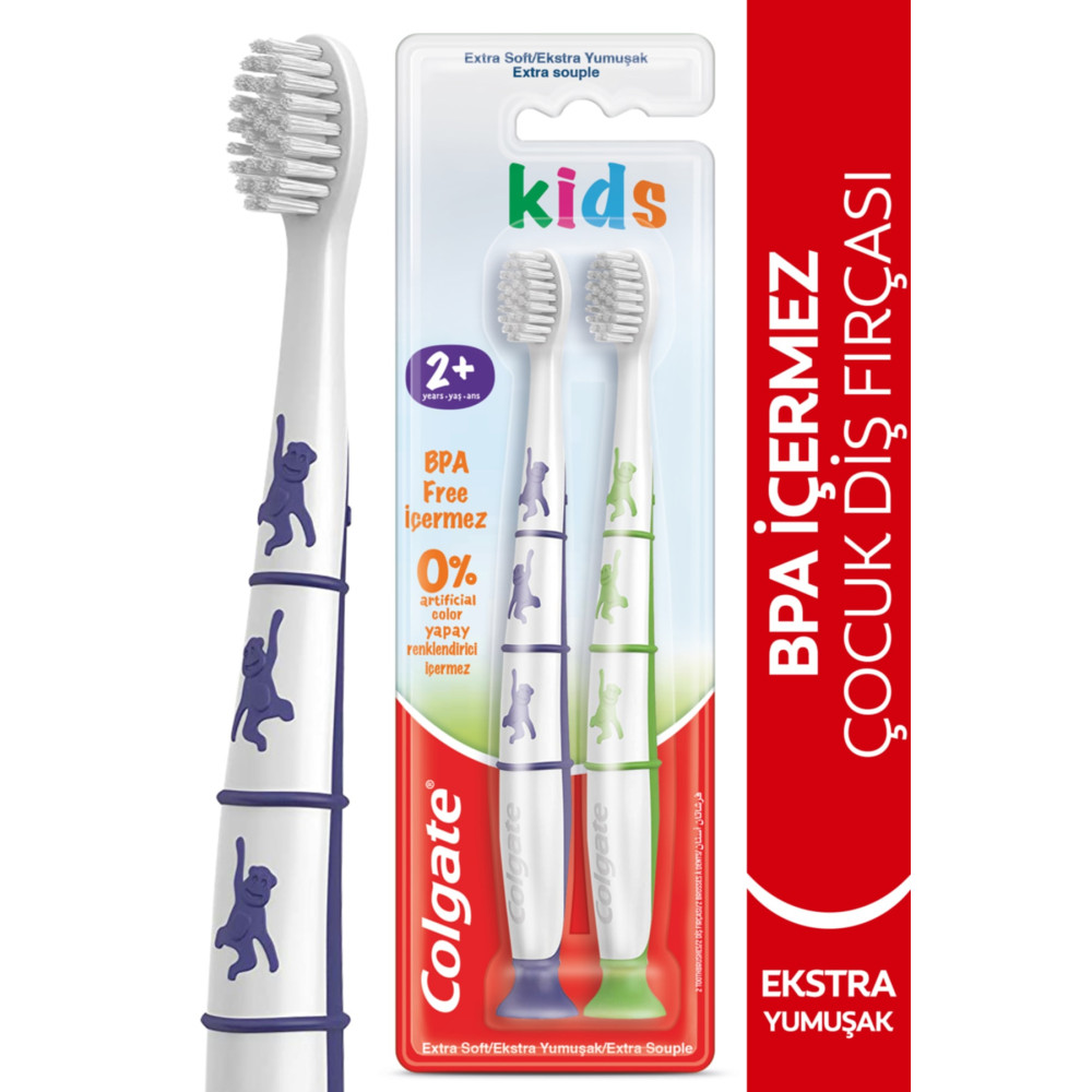 Colgate 2+ Yaş Yapışkan Tabanlı Ekstra Yumuşak Bpa Içermeyen Çocuk Diş Fırçası Diş Fırçaları Fiyatı