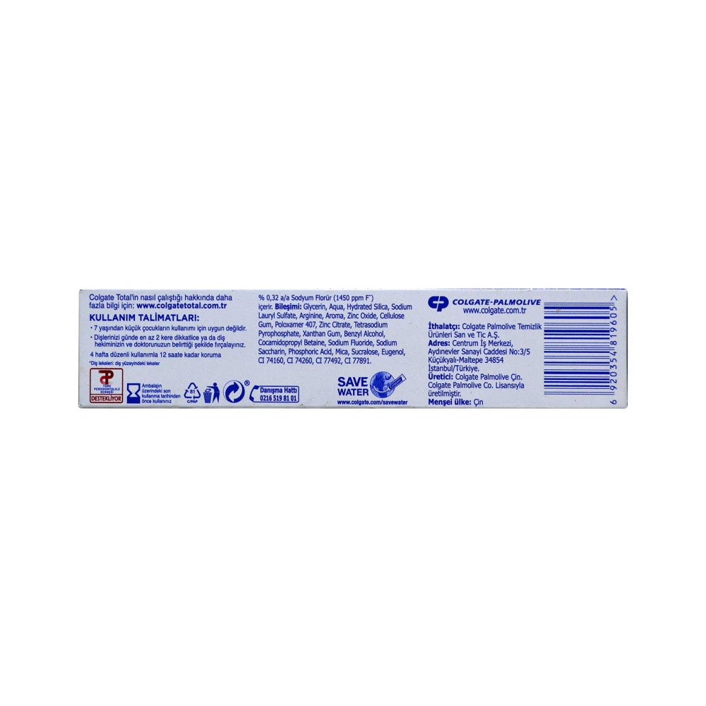 Colgate Diş Macunu 50 ml Total Gelişmiş Beyazlık