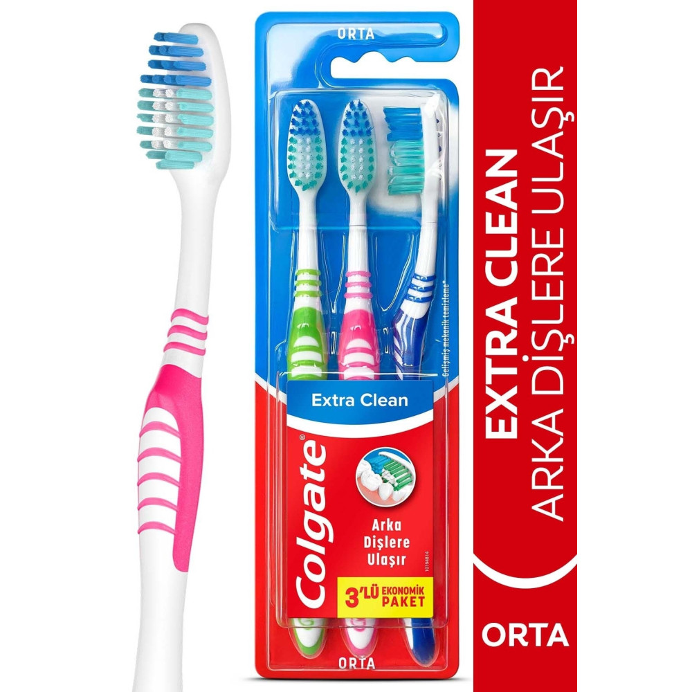 Colgate Extra Clean Dil Temizleyicili Arka Dişlere Uzanan Orta Diş Fırçası 2 1 Diş Fırçaları Fiyatı