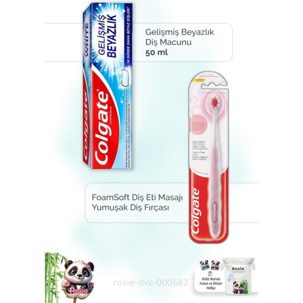 Colgate Gelişmiş Beyazlık 50 Ml Diş Macunu, Foamsoft Diş Eti Masajı Diş Fırçası Ve Rosıe Oto Boyaları Fiyatı