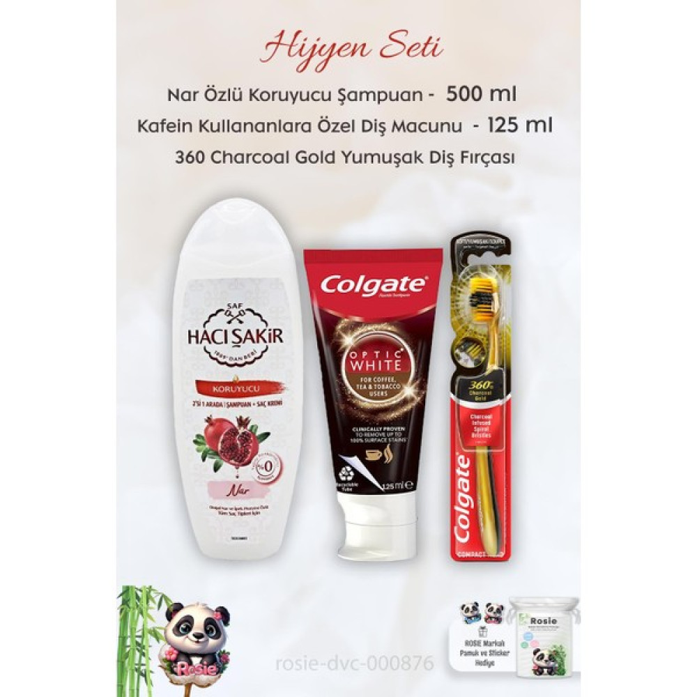 Colgate Kafein Kullananlara Diş Macunu 125 Ml, 360 Charcoal Gold Diş Fırçası, H. Şakir Narlı Şampuan 500 Ml - 1 Oto Boyaları Fiyatı