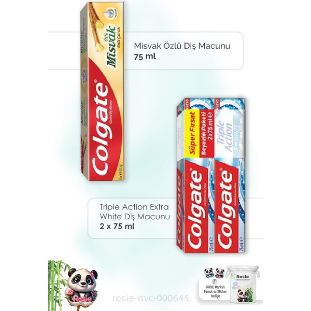 Colgate Misvak Özlü 75 Ml, Triple Action Extra White 2 X 75 Ml Diş Macunu Ve Rosıe Oto Boyaları Fiyatı