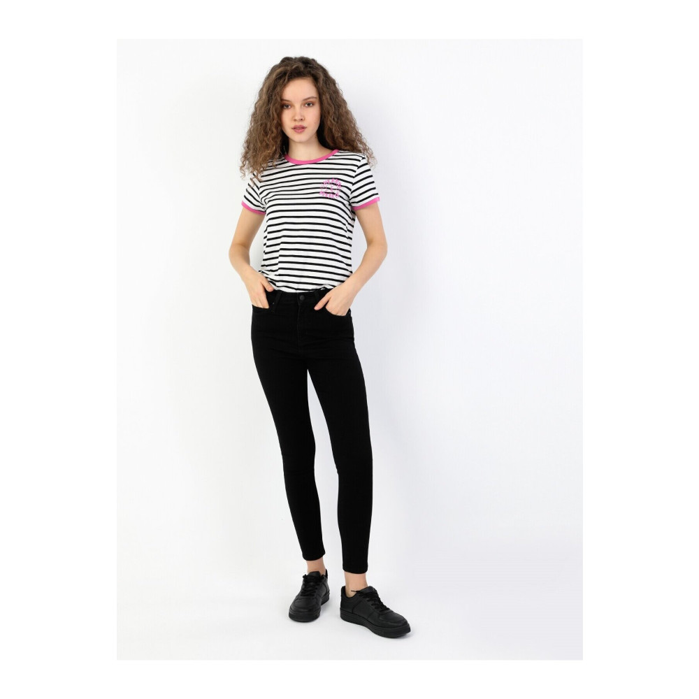 Colins 760 Dıana Yüksek Bel Dar Paça Super Slim Fit Siyah Kadın Jean Pantolon 25/30 Beden Kadın Pantolon Fiyatı