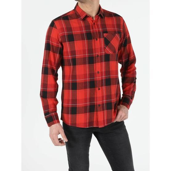 Colin's CL1048518 Mavi Regular Fit Shirt Neck Erkek Uzun Kol Gömlek