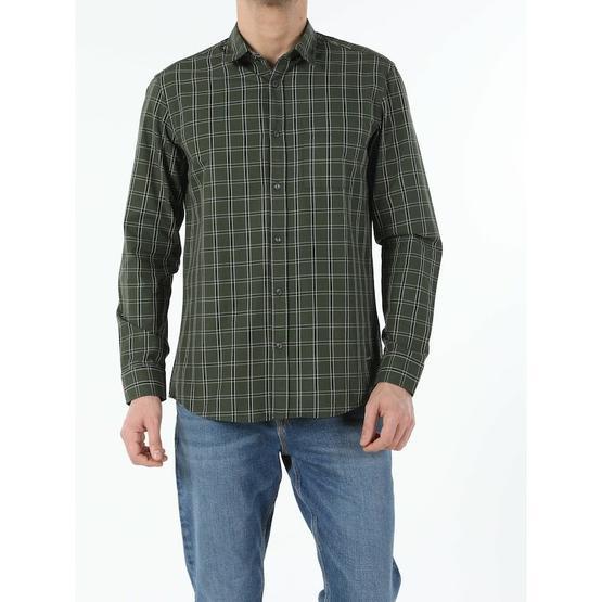 Colin's CL1048518 Mavi Regular Fit Shirt Neck Erkek Uzun Kol Gömlek