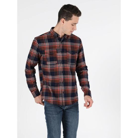 Colin's CL1048518 Mavi Regular Fit Shirt Neck Erkek Uzun Kol Gömlek Erkek Gömlek Fiyatı