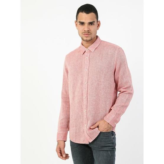 Colin's CL1048518 Mavi Regular Fit Shirt Neck Erkek Uzun Kol Gömlek
