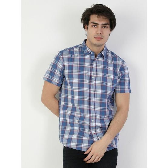 Colin's CL1048518 Mavi Regular Fit Shirt Neck Erkek Uzun Kol Gömlek