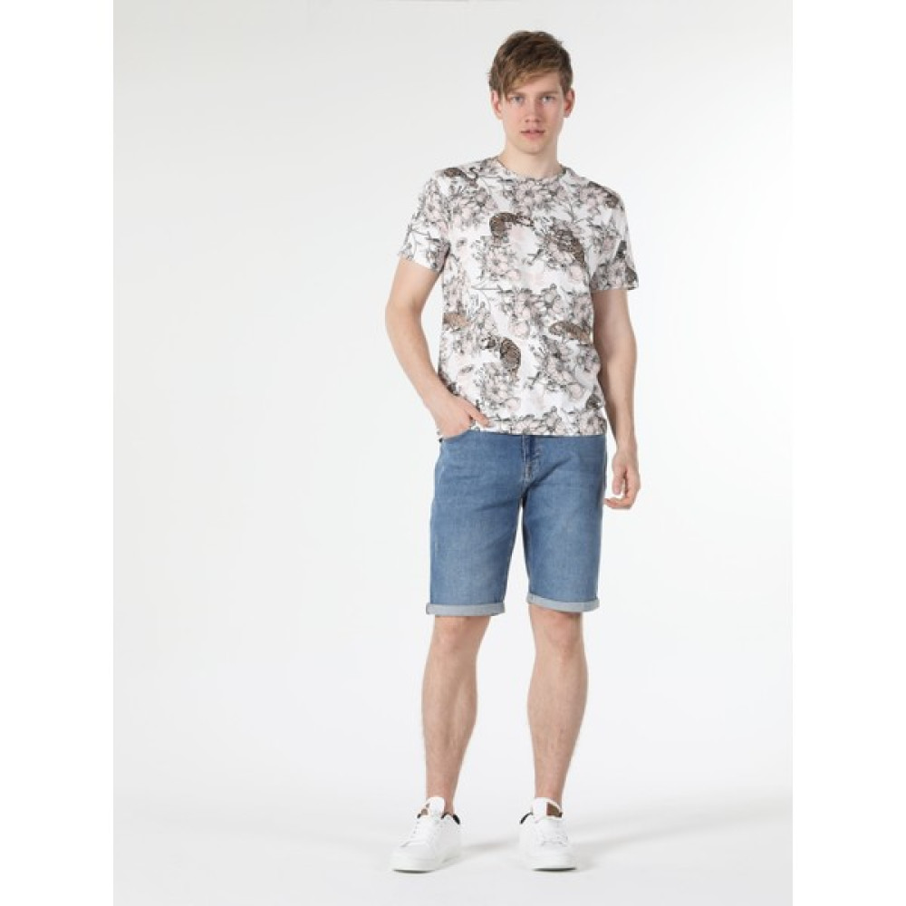 Colin's Regular Fit Bisiklet Yaka Baskılı Beyaz Erkek Kısa Kol Tişört Erkek T-shirt Fiyatı