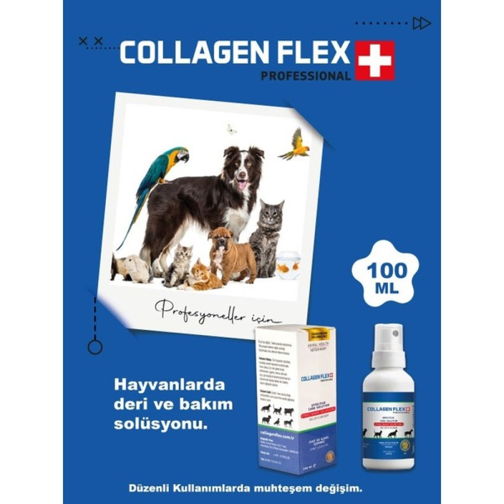 Collagen Flex Profesyonel 150 ml Kedi , Köpek ve Evcil Hayvan Deri ve Tüy Mantar Bakım Spreyi. Evcil Hayvan Ürünleri Fiyatı