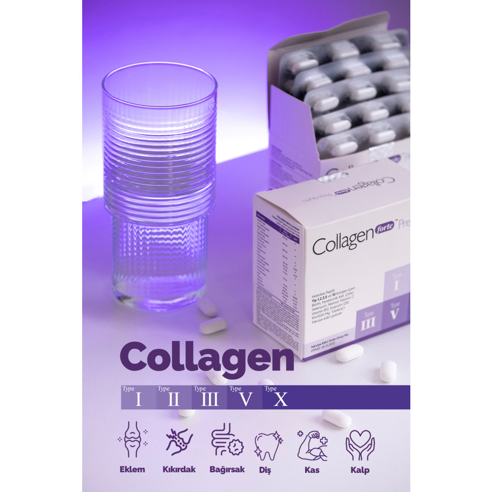 Collagen Forte Platinum 5 Tip Premium Kolajen 90 Tablet X 1500mg Biotin & Multivitamin Sağlık Fiyatı