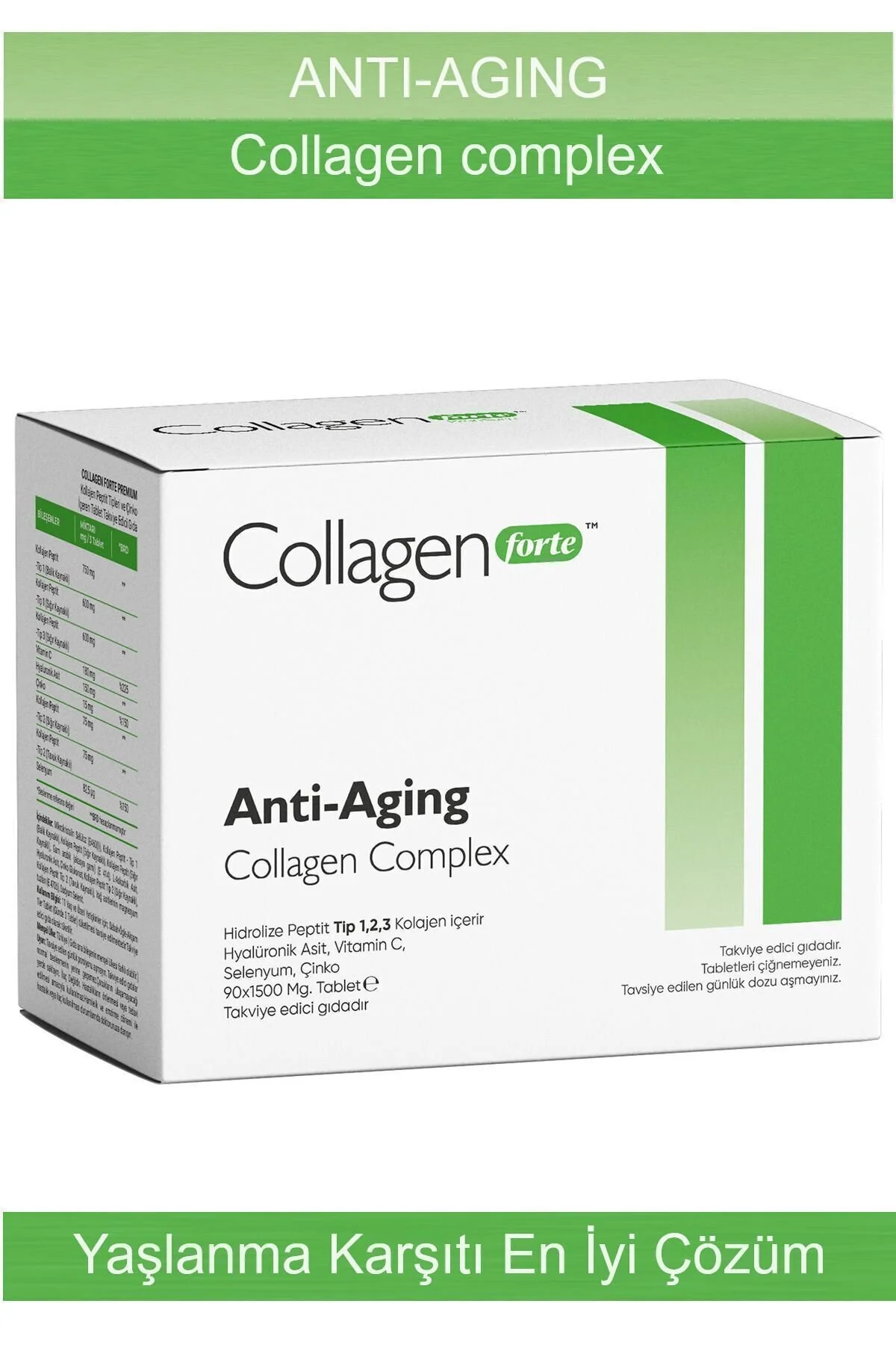 Collagen Forte Platinum STD Anti-Aging Kolajen Complex & Multivitamin 1500 mg x 90 Tablet Klasik" Sağlık Fiyatı