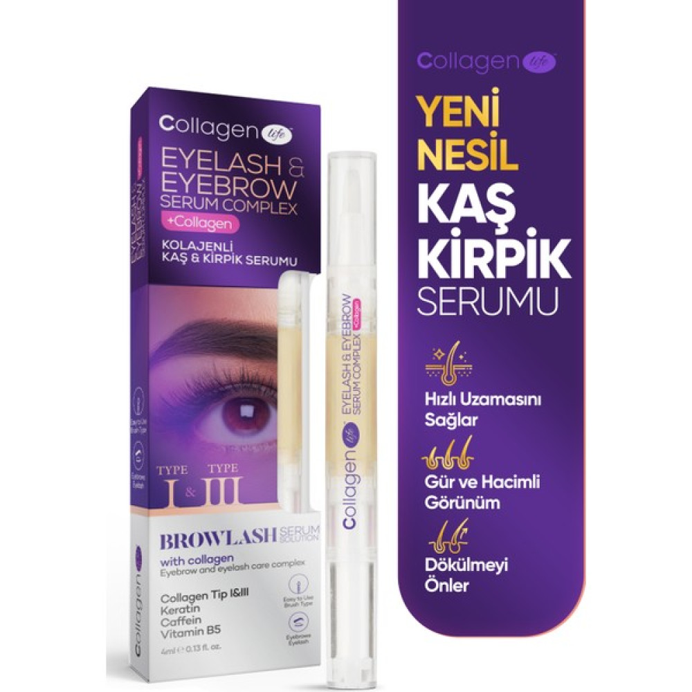 Collagen Life Yeni Nesil Kolajen Caffeine Keratin Vitamin E Içeren Kaş & Kirpik Serumu Cilt ve Yüz Bakımı Fiyatı
