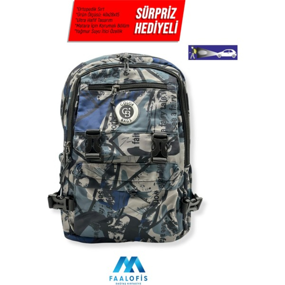 Color Bags Ultra Kalite Su Geçirmez Sırt Destekli Okul Çantası B19 Okul Çantası Fiyatı