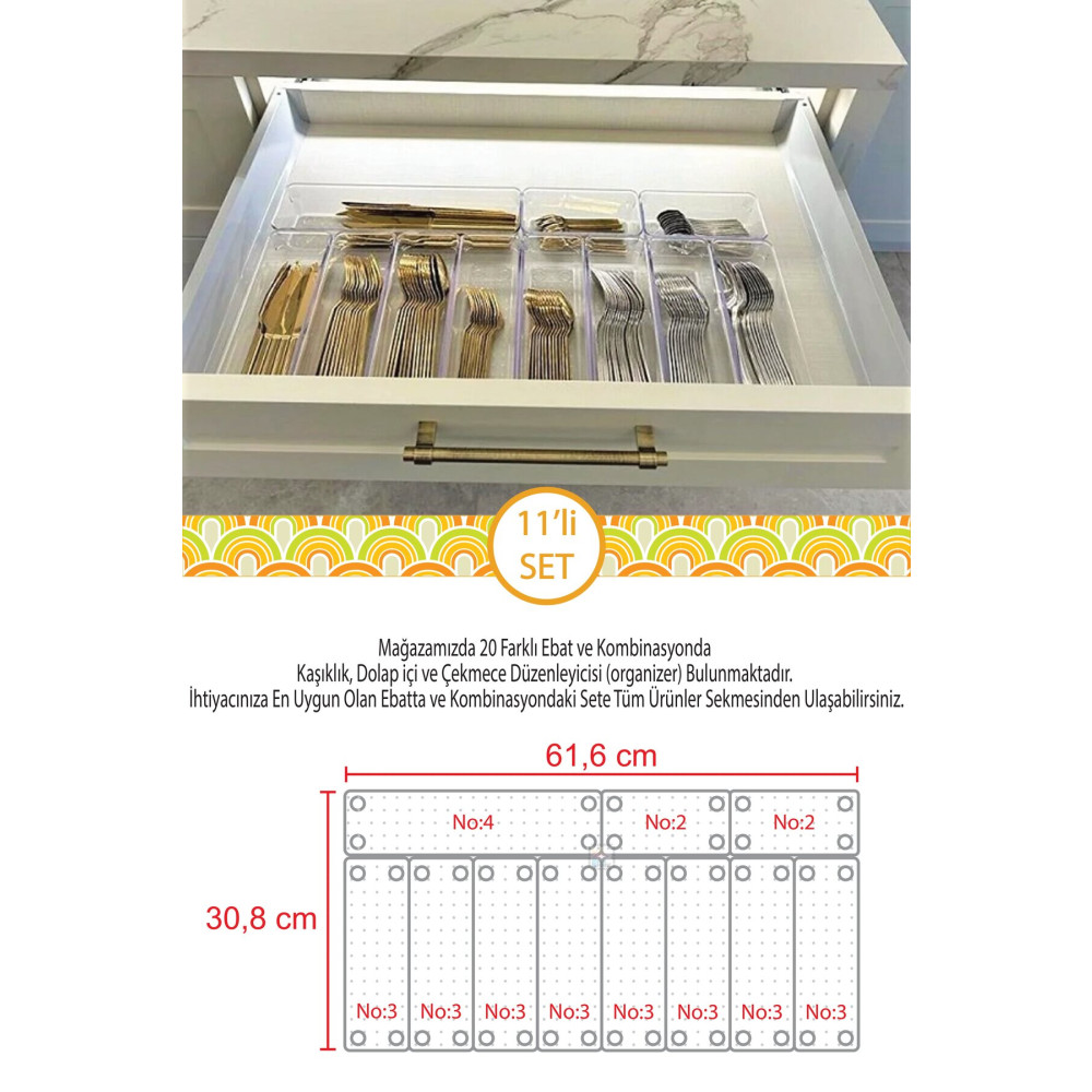 color house 11li Set Modüler Mutfaklarda Çekmece Içi Kaşıklık Mutfak Gereçleri Fiyatı