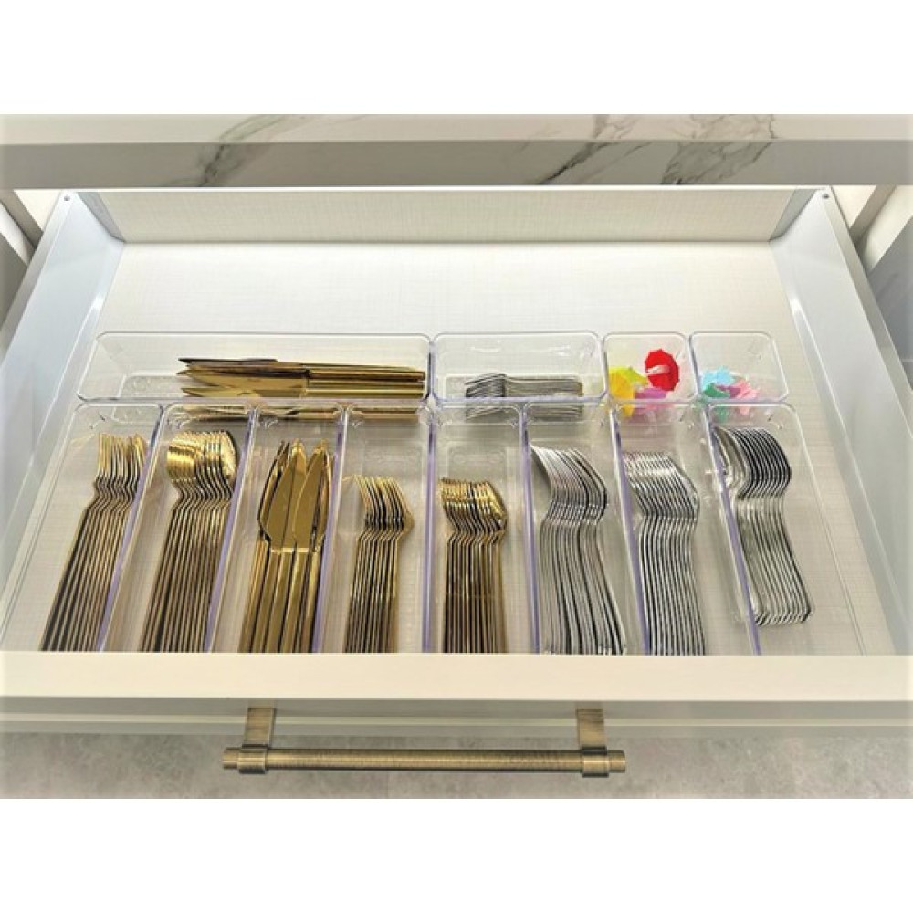 Color House 12'Li Set Kaşıklık Mutfak Çekmece Içi Düzenleyici Modüler Makyaj Takı Banyo Hobi Buzdolabı Ilaç Organizer - 12 Adet Saklama Kapları Fiyatı