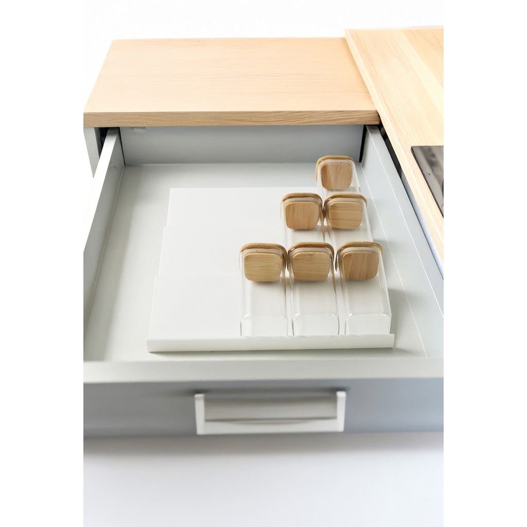 Color House 3 Adet Çekmece Içi Baharatlık Düzenleyici Stant Mutfak Dolap Içi Organizer (Beyaz)( Kavanozlar Hariçtir )Z305 - Beyaz Tuz, Şeker, Baharat Fiyatı