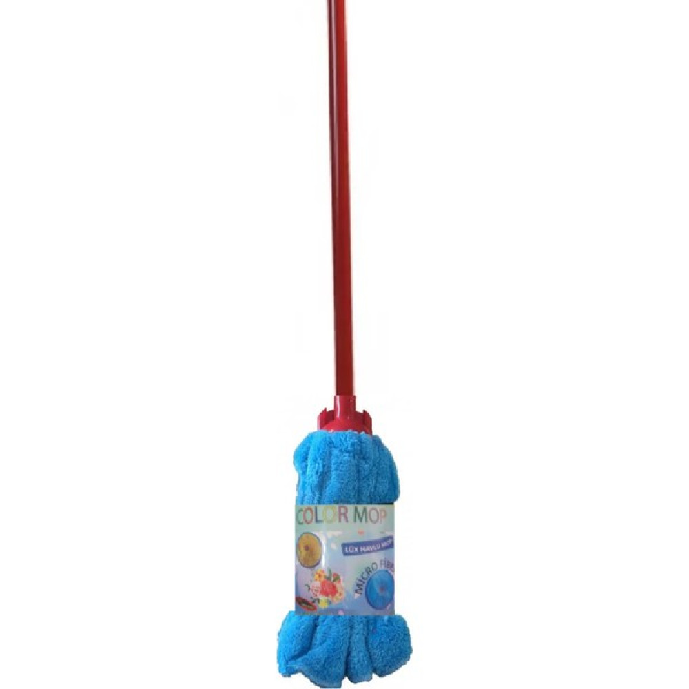 Color Mop Havlu Paspas Mop Yedek Ucu ve Metal Sapı - Mavi Temizlik Malzemeleri Fiyatı