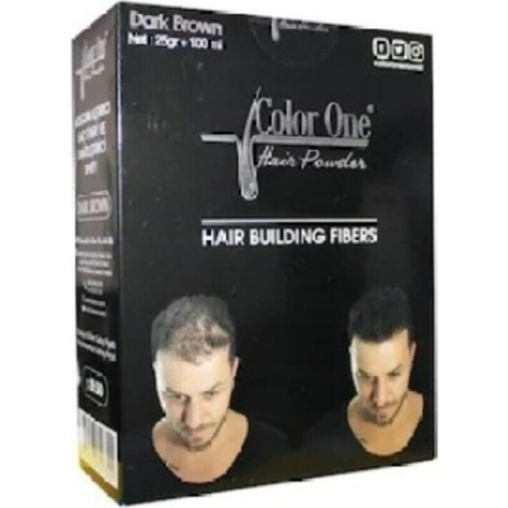 Color One Hair Dolgunlaştırıcı Saç Fiberi Hair Powder Dark Brown 25 G +100 ml - 1 Saç Bakım Maskeleri & Serumlar & Spreyler Fiyatı