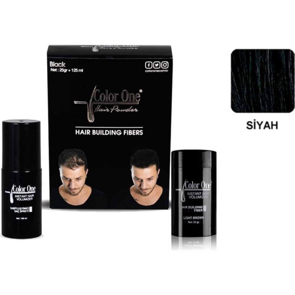 Color One Topik 25 gr + 100 ml Sprey Hediyeli Saç Tozu 4 Renk - SİYAH Saç Boyası Fiyatı