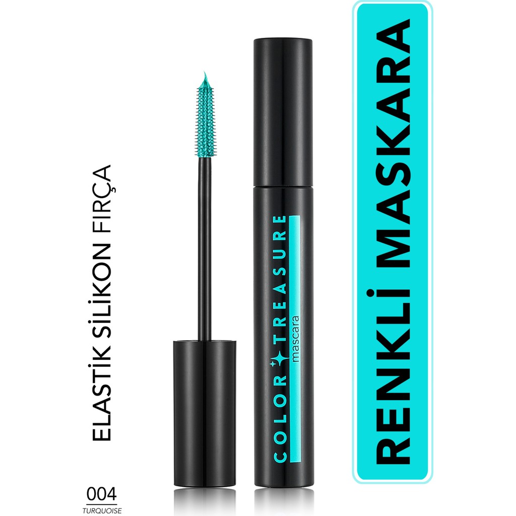 Color Treasure Hacim Veren & Yüksek Pigmentli Renkli Maskara (004 Turquoise) 8682536100373 - 004 Turquoise Rimeller / Maskaralar Fiyatı