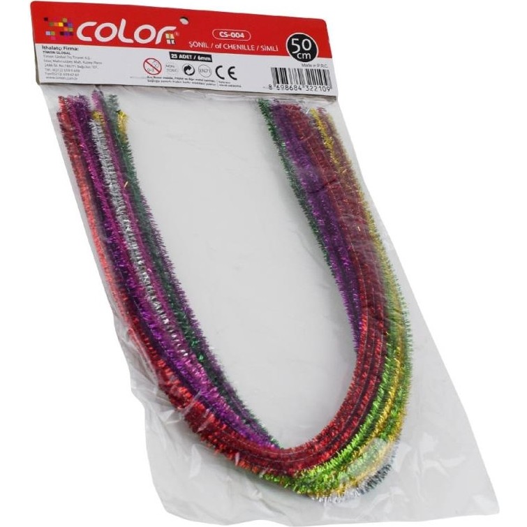 Colorbank Colorbank Şönil Simli 6 mm 50 cm CS-004 - Renkli Diğer Fiyatı