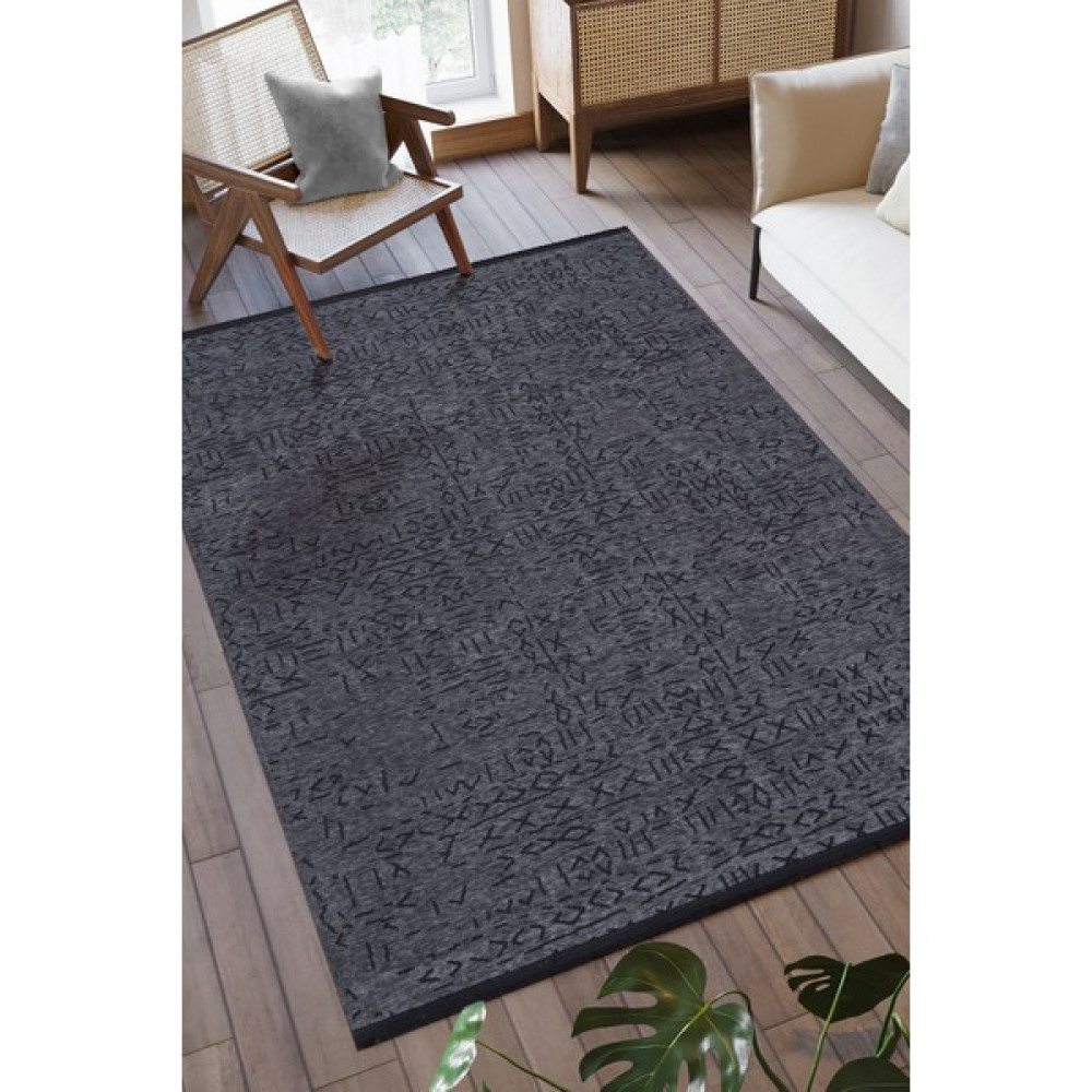 Colore Home Hitit Iskandinav Modern Şönil Dokuma Halı Kaymaz Taban Dekoratif Halı - Antrasit - 200 x 290 cm Kilim Fiyatı
