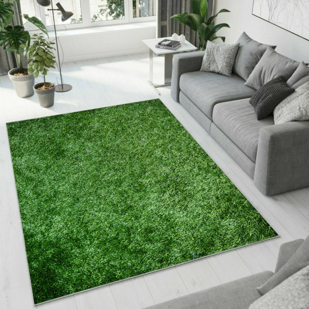 Colorix Carpet Dijital Baskı Dekoratif Kaymaz Taban Yıkanabilir Halı NO:1101 - 80 x 150 cm - Yeşil Salon Halısı Fiyatı