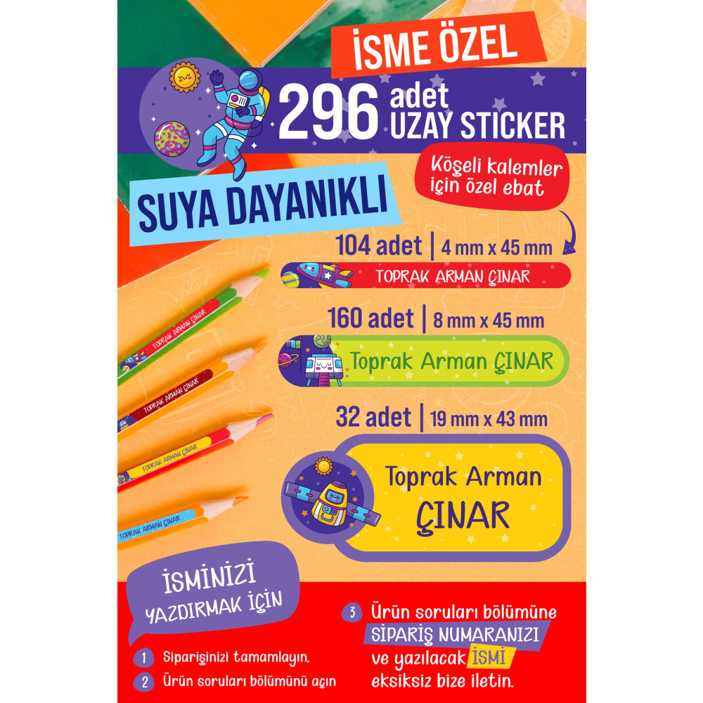 colortouch 296 ADET Okul Etiketi Kalem Etiketi Defter Etiketi Kitap Etiketi Kişiye Özel İsim Yazılabilen Etiket Etiket Fiyatı