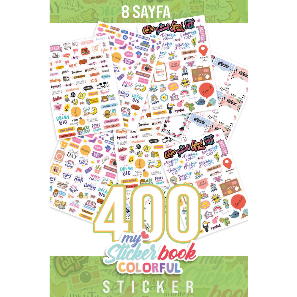 colortouch Rengarenk Sticker Book-400 Adet Etiket Kitabı - Sticker Seti Etiket Fiyatı