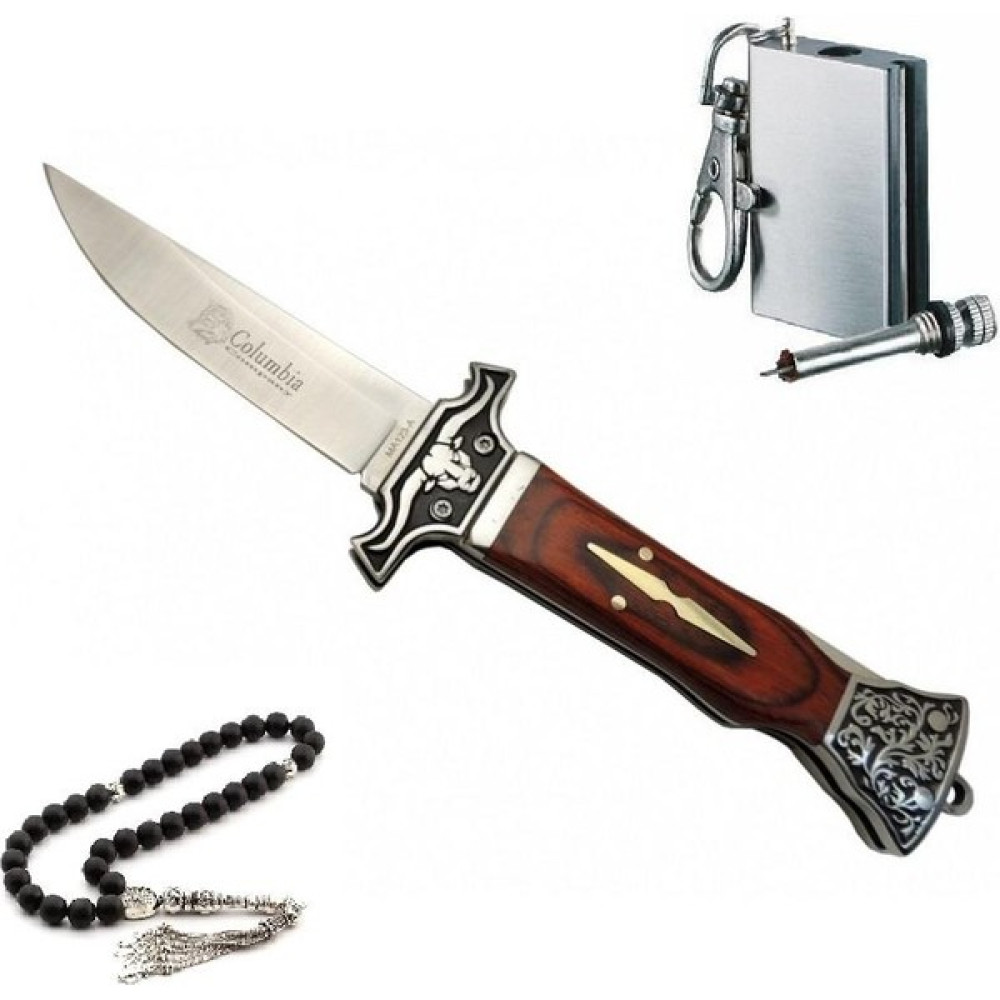 Columbia Columbia Marka 22 cm Çakı Metal Kibrit ve Tesbih ile - Kahverengi Oto Boyaları Fiyatı