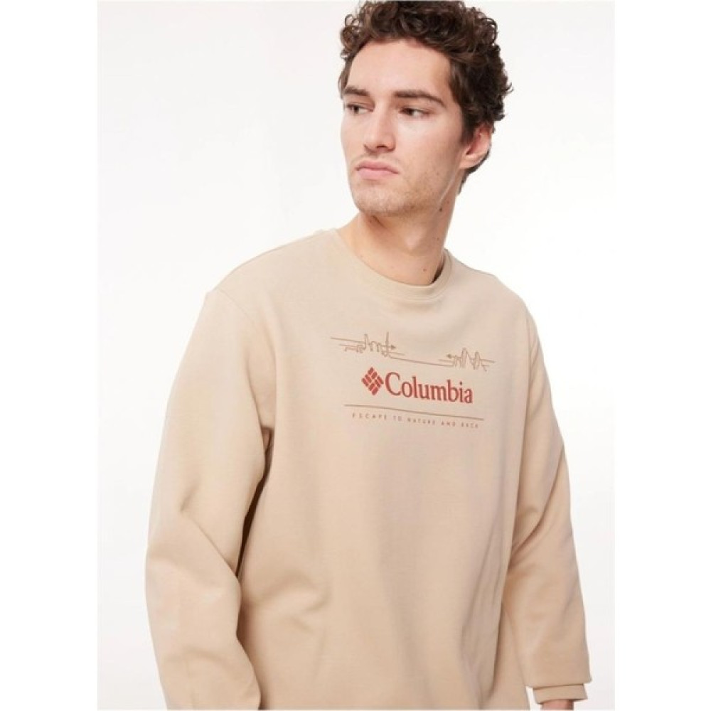 Columbia Csc M Nature And Back Crew Erkek Ekru Sweatshirt CS0329-271 T-Shirt & Sweatshirt (Outdoor) Fiyatı