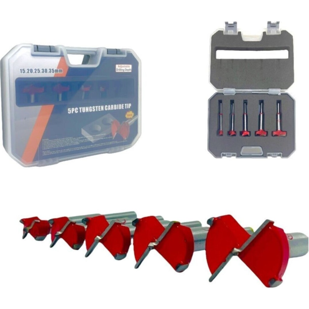 Combat 5 Parça Menteşe Mumluk Açma Freze Matkap Uç Set Kutu Hediye 15 20 25 30 35 mm Matkaplar Fiyatı