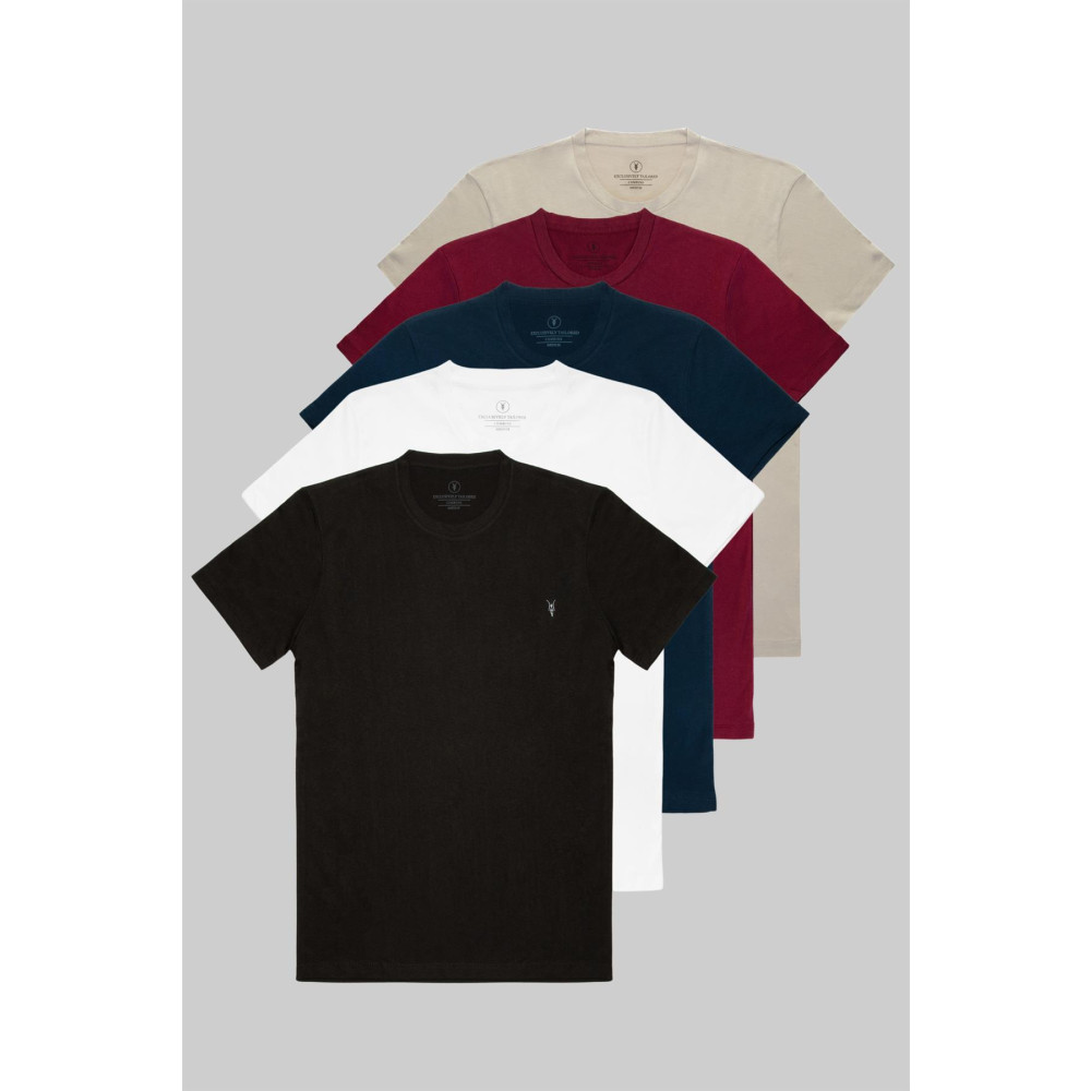 COMBİNE MİCHAİL Standart Kalıp Basic Relaxed 5-li Paket T-shirt XL Beden Bayan T-shirt Fiyatı