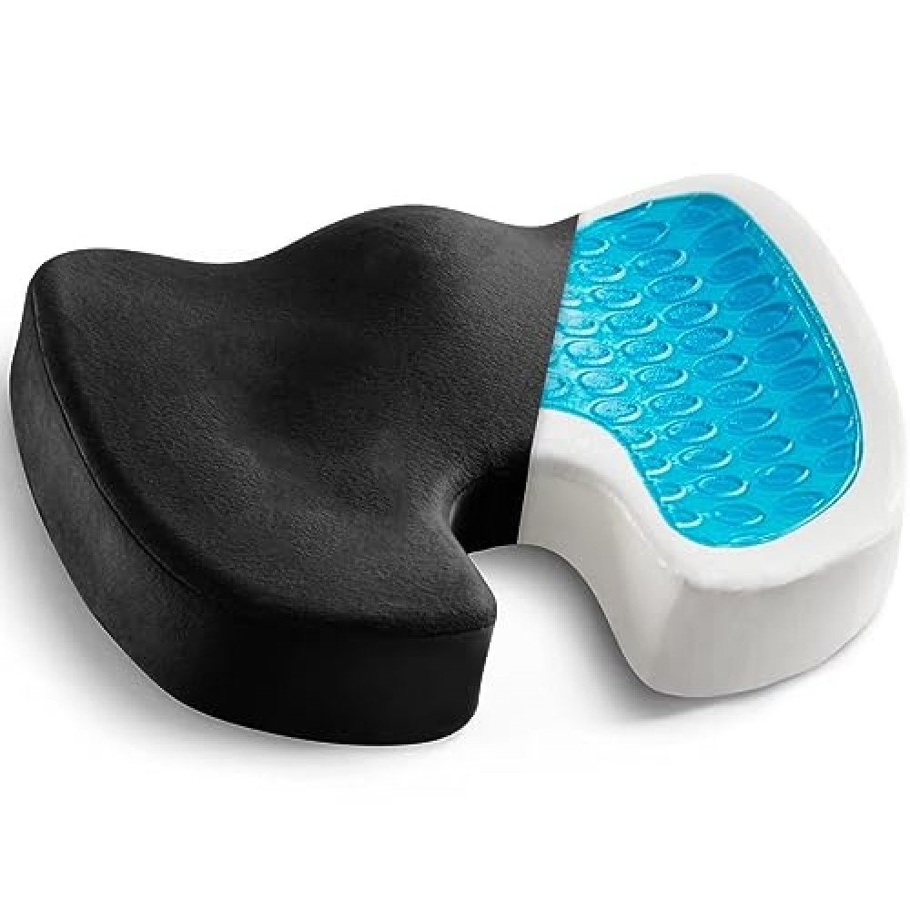 ComfiLife Premium Gel + Memory Foam Seat Cushion – Doctor Recommended Office Chair Cushion, Car Seat Cushion – Chair Cushions for Back & Sciatica Pain Relief – Seat Cushions for Office & Desk (Black) Car Seat Cushion Fiyatı