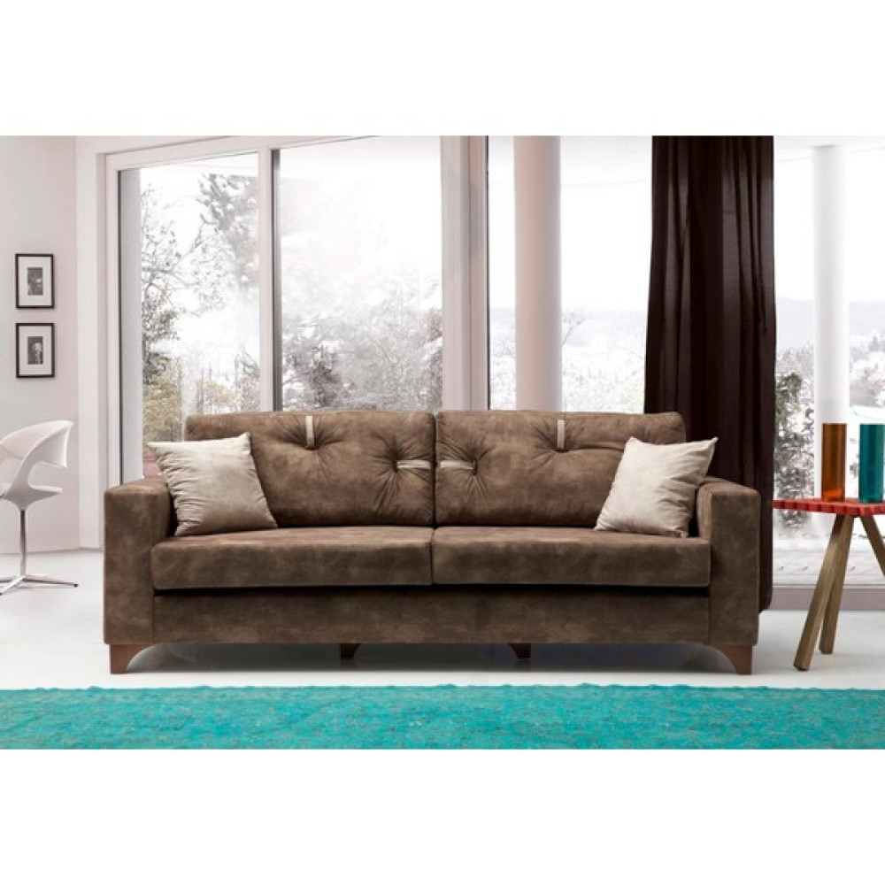Comfort 3'lü Kanepe Kahve - Pufsuz - Kahverengi Koltuk Fiyatı