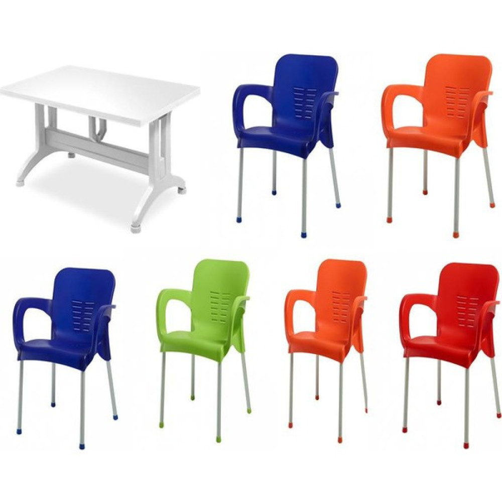 Comfort 80X140 Masa 6 Adet Karışık Renk Sandalye Balkon Mutfak Bahçe Takımı Bahçe Mobilyası Takımı Fiyatı