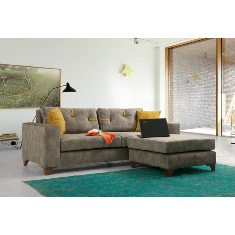 Comfort Köşe Koltuk Takımı Vizon - Puflu Koltuk Fiyatı