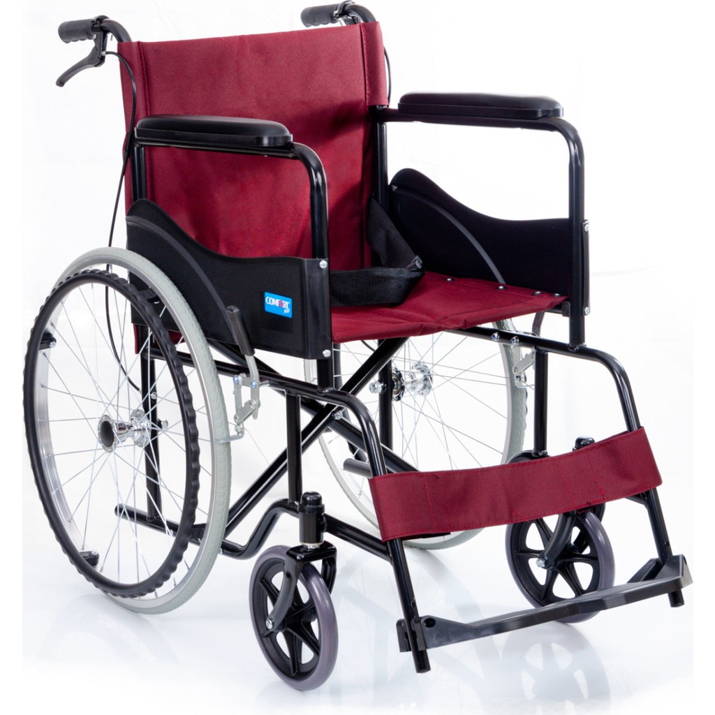 Comfort Plus KY809 Bordo Kumaş Standart Tekerlekli Sandalye Standart Sandalye Fiyatı