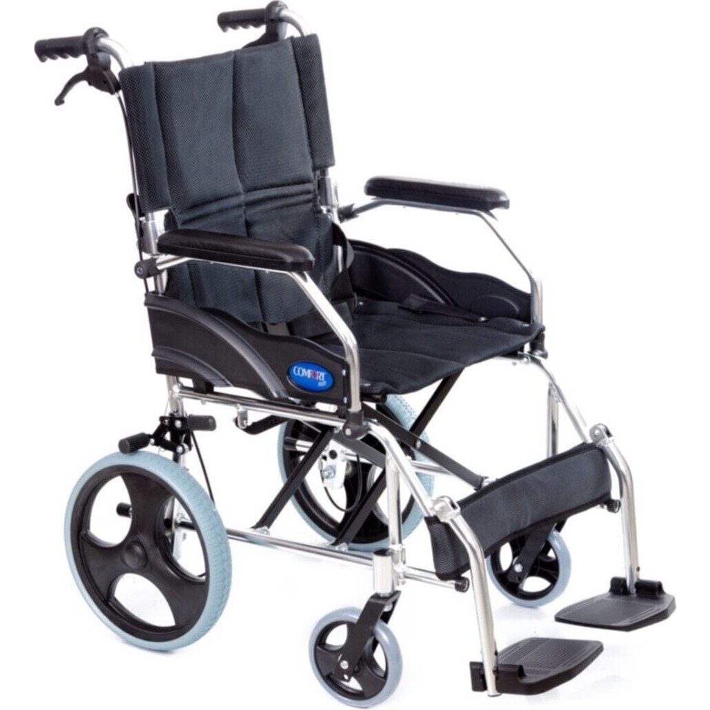 Comfort Plus KY863LABJ-A12 Alüminyum Transfer Tekerlekli Sandalye Füme Hafif Ve Katlanabilir Tasarım Standart Sandalye Fiyatı