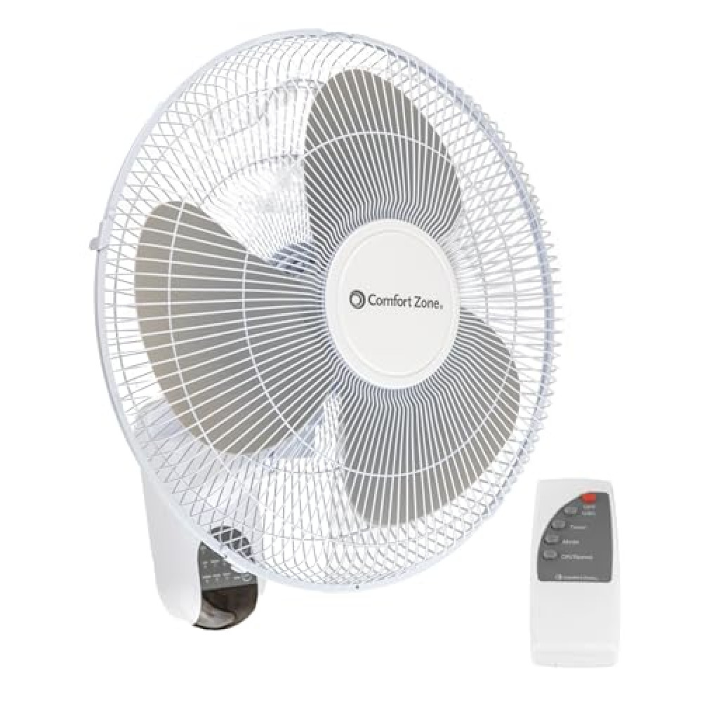 Comfort Zone 16" Quiet 3-Speed Wall Mount Fan with Remote Control, Timer and Adjustable Tilt, Ideal for Home, Bedroom, Gym & Office, CZ16WR Fans Fiyatı