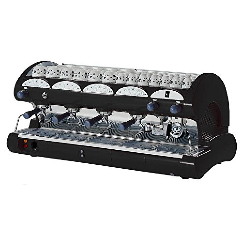 Commercial Volumetric Espresso Machine 4 Groups & 2 Steam Wands (Black)